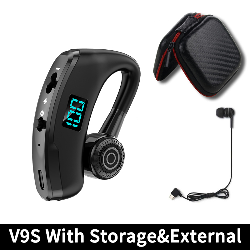 V8S/V9S auricular Bluetooth 5,0 auriculares inalámbricos manos libres de negocios auriculares deportivos estéreo impermeables Haedset con micrófono: Verde militar