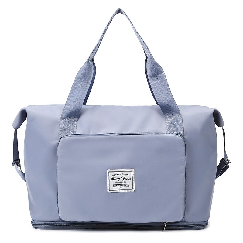 Large capacity foldable travel bag for women, multi-functional waterproof duffle bag, unisex sports gym handbag, storage tote bag: Blue
