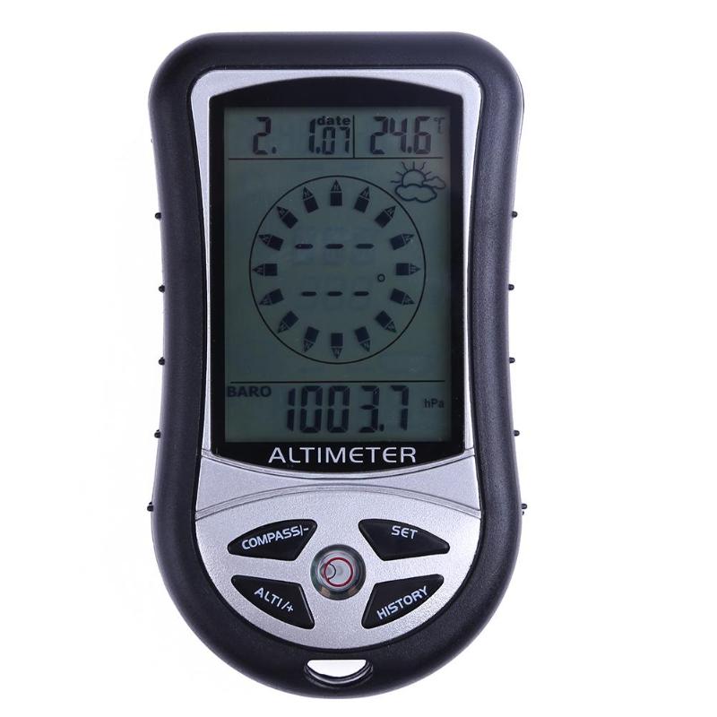 8 In 1 Elektronische Handheld Kompas Hoogtemeter Barometer Thermometer Weersverwachting Tijd Kalender Hoogtemeter