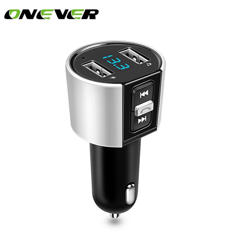 Onever FM Transmitter Aux Modulator Bluetooth Handsfree Car Kit Car Audio MP3 Player with 3.4A Quick Charge Dual USB Car Charger