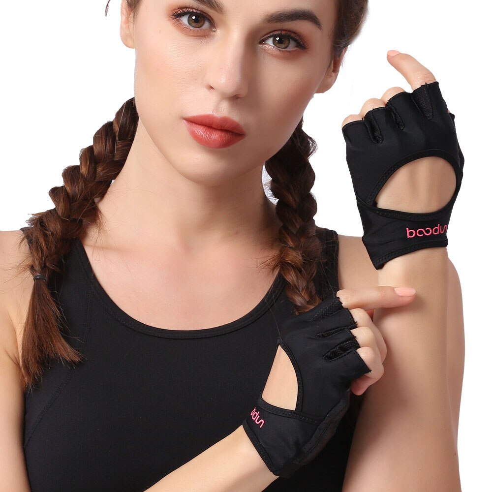 Guantes deportivos para mujer, equipos de medio dedo, Entrenamiento Aéreo de yoga, guantes antideslizantes con sentido de deporte para baile