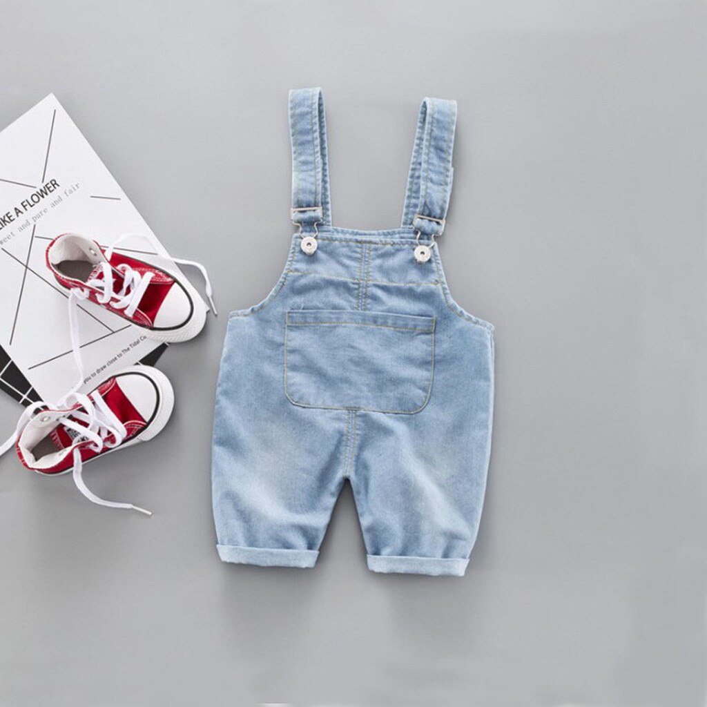 Kids Denim Overalls Rompertjes Peuter Kids Baby Jongen Meisje Effen Broek Denim Broek Jarretel Jean Kleding Kinderen Overalls: 100