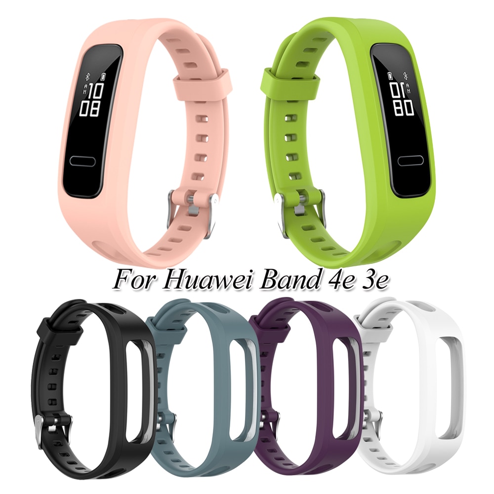 1Pc Verstelbare Sport Silicone Wrist Strap Soft Vervanging Watch Band Armband Strap Voor Huawei Band 4e 3e Honor Band 4 Running