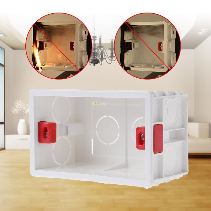 118mmX72mm Standard PVC Junction Box Wall Mount Cassette For Switch Socket Base