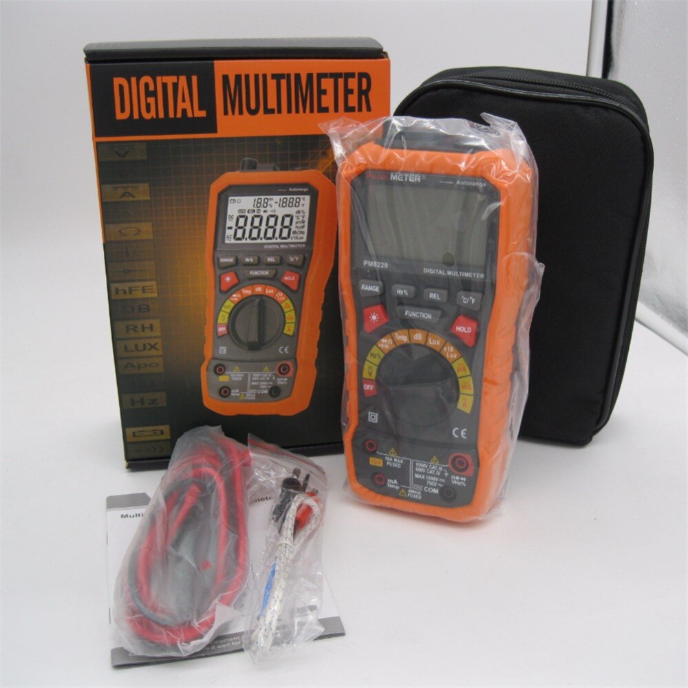 PEAKMETER PM8229 5 in 1 Auto Digital Multimeter With Multi-function Lux Sound Level Frequency Temperature Humidity Tester Meter