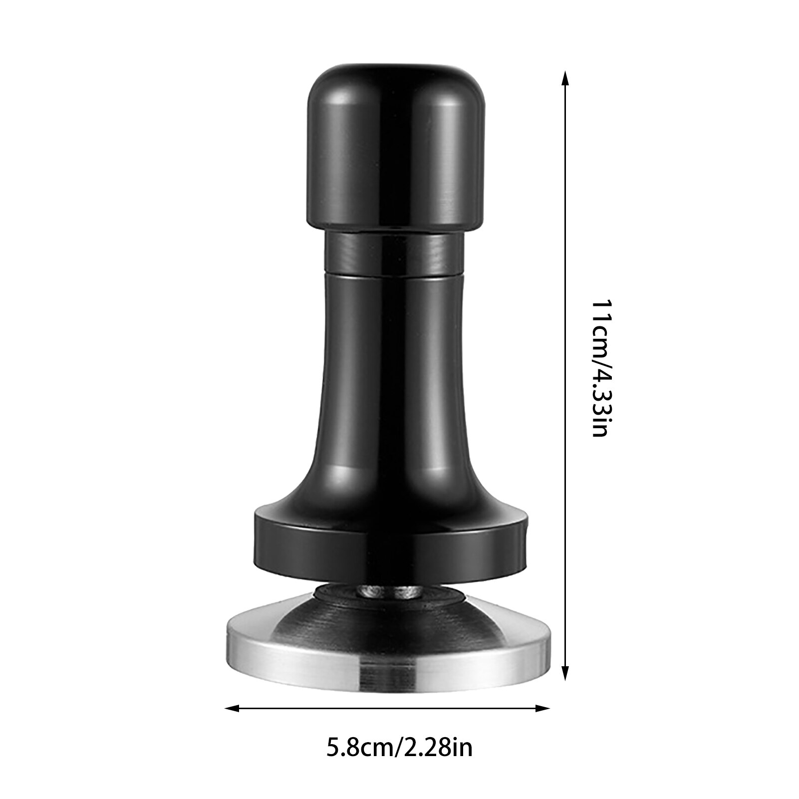 58mm Calibrated Pressure Tamper For Coffee 304 Stainless Steel With Spring Base Horizontal Tool For Barista Coffee Accessories