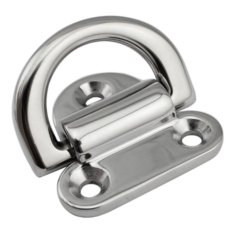2 stuks 6mm opvouwbare dekmat ogen marine kwaliteit roestvrij staal d-ring met plaat voor marine boot jacht accessoires