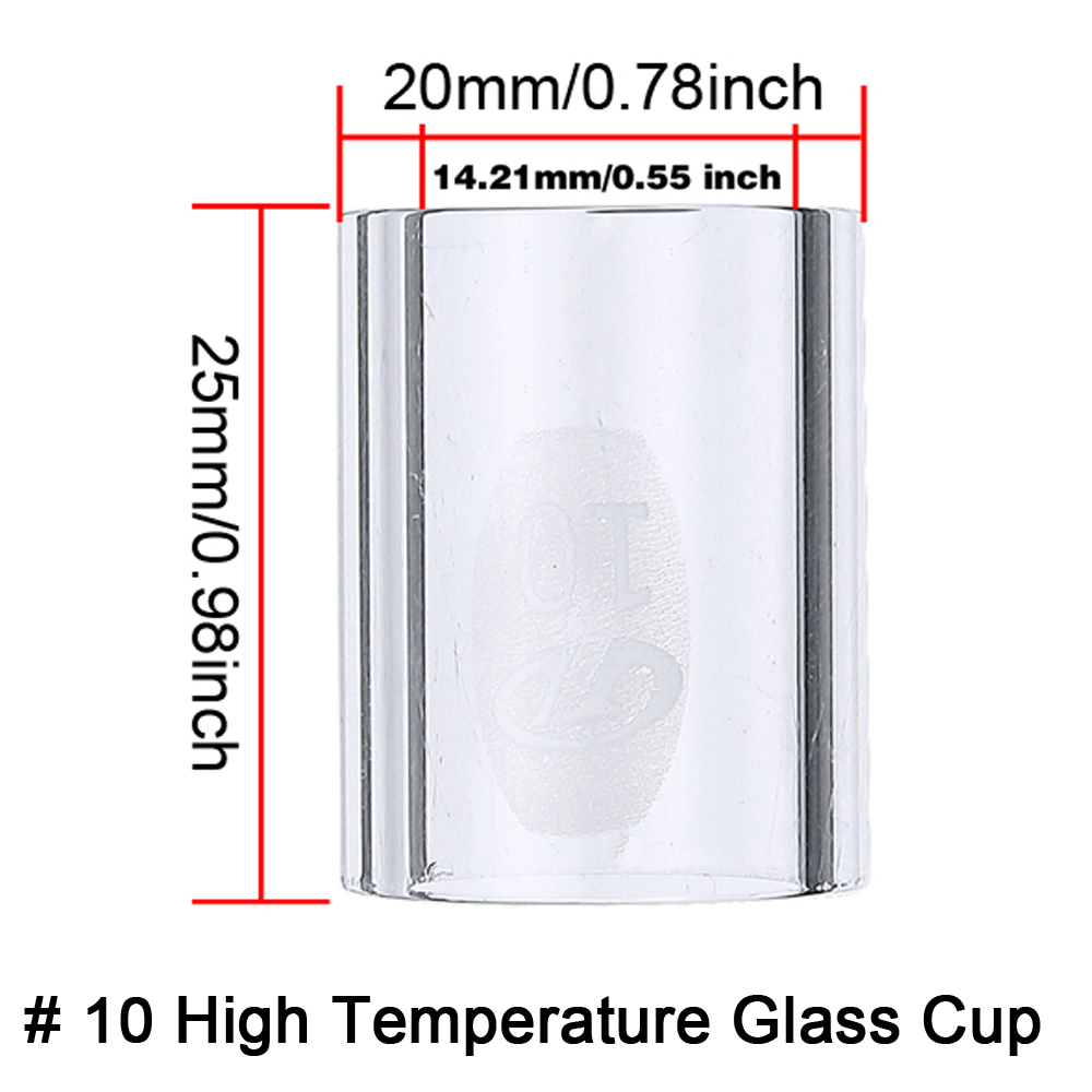 #10 Clear High Temperature Welding Stubby Gas Lens Glass Cup For Tig WP17 WP18 WP26 Torch Welding Accessories