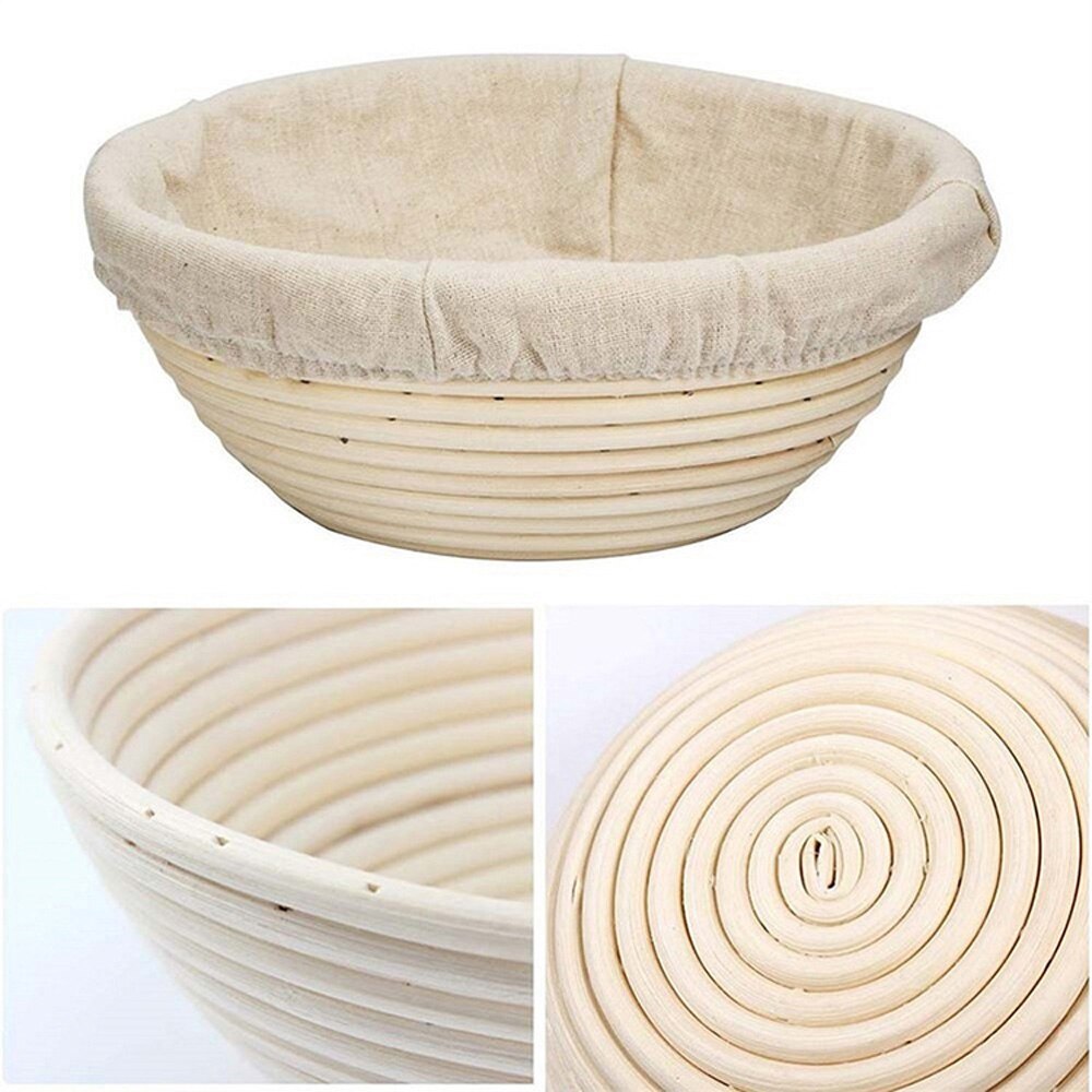 Natural Rattan Bread Proofing Basket Natural Oval Rattan Wicker Dough Fermentation Sourdough Banneton Bread Basket Baking Tools