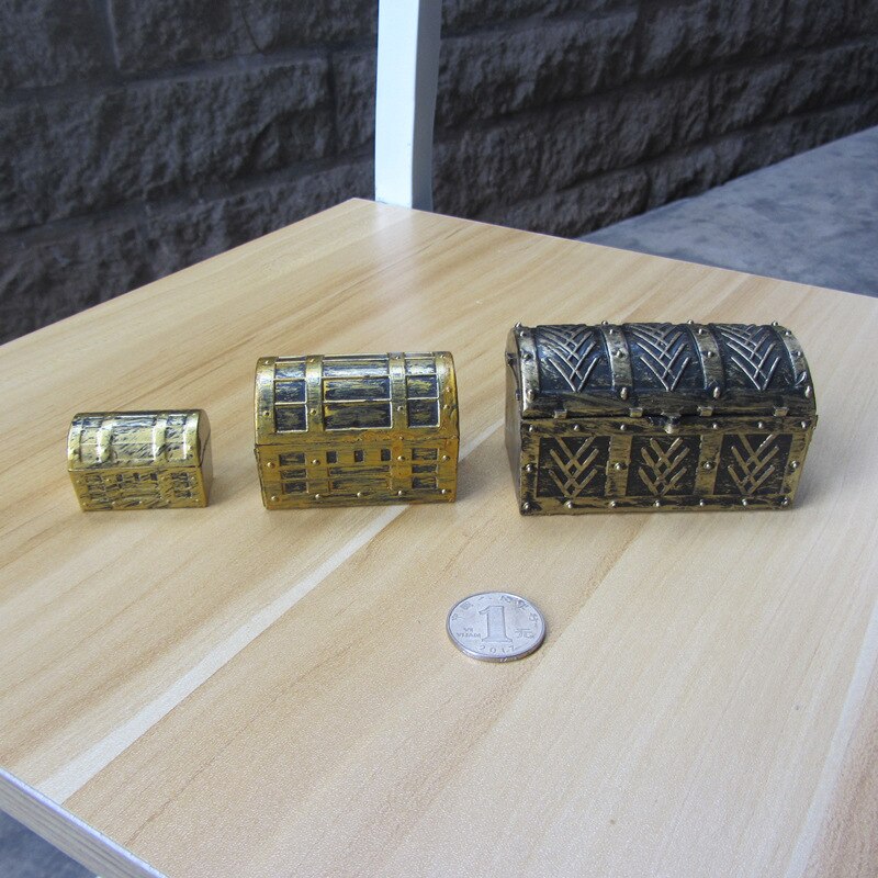 Plastic Pirate Treasure Box Crystal Gem Jewelry Box Storage Organizer Chest Box Treasure For Jewelry Gem Trinket Box