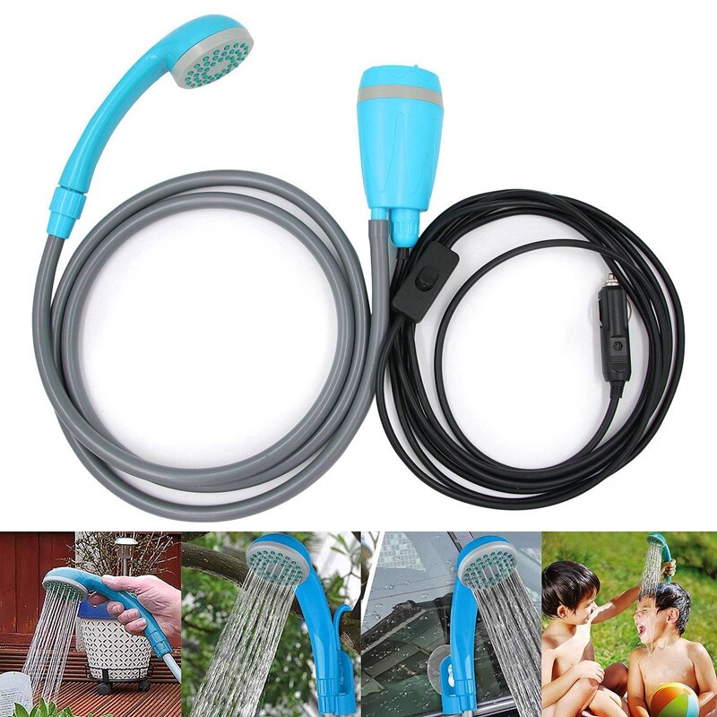 12v elektrisk pump bil dusch bärbar camping dusch för utomhus trädgård camping resa husdjur hund dusch biltvätt