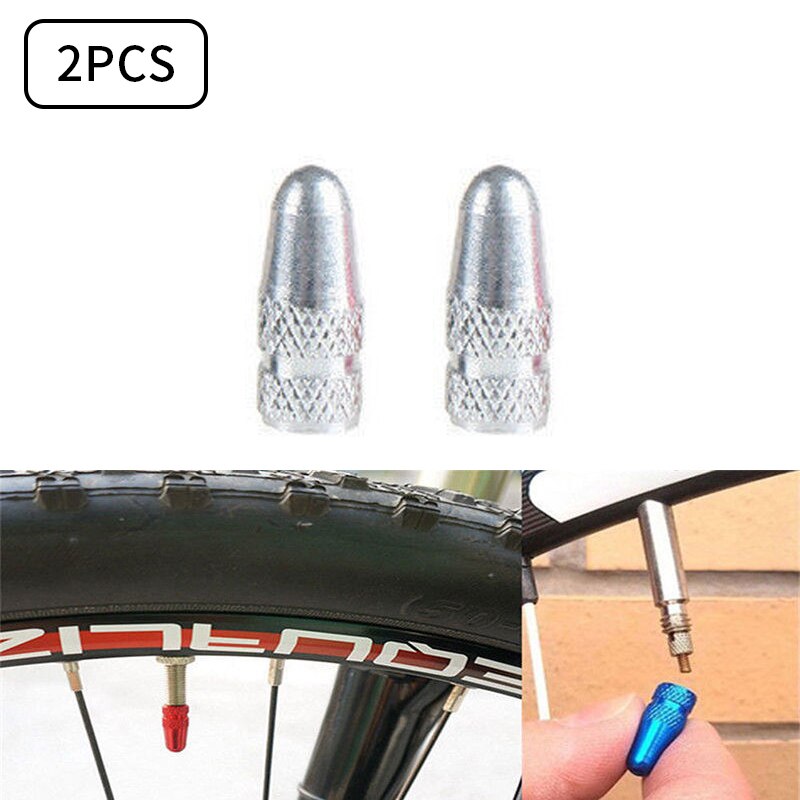 2PCS Tappo Della Valvola Della Bicicletta di Alluminio Della Bicicletta Presta Valvola Tappo di Alta Pressione Spikes Pneumatico Della Valvola Della Polvere Della Copertura MTB Della Bicicletta Della Bici accessori: Silver A