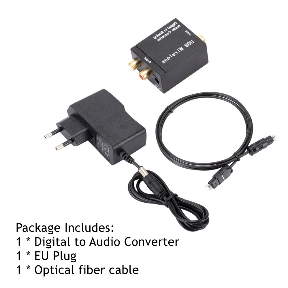 Grwibeou Bluetooth Digital to Analog Audio Converter Adapter Amplifier Decoder Optical Fiber Coaxial Signal to Analog DAC Spdif: EU Plug