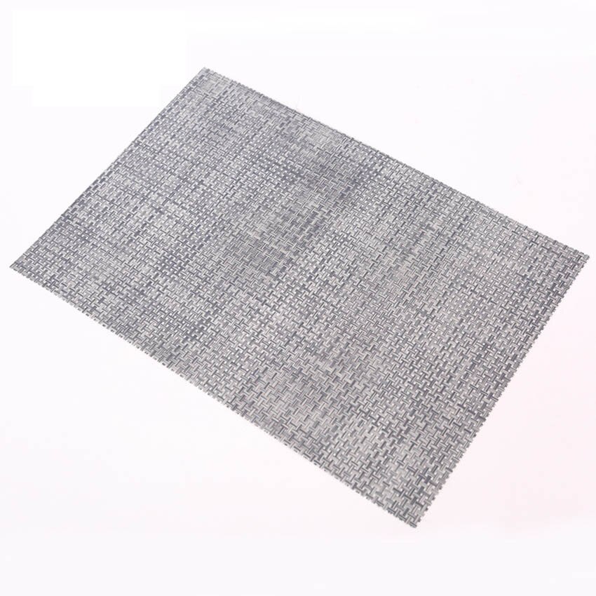 Whq 4 stk 40 x 30cm dækkeservietter pvc spisebordsmåtte skiveskålsunderlag vandtæt dugeunderlag moderne skridsikkert underlag: Grå