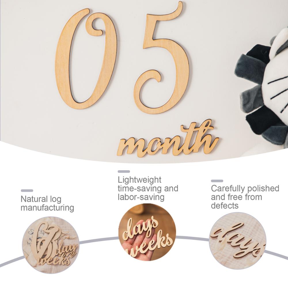 19 st / parti baby milstolpe kort träfotografering milstolpar minnesmärke nyfödda minnesmärkenir nyfödda fototillbehör