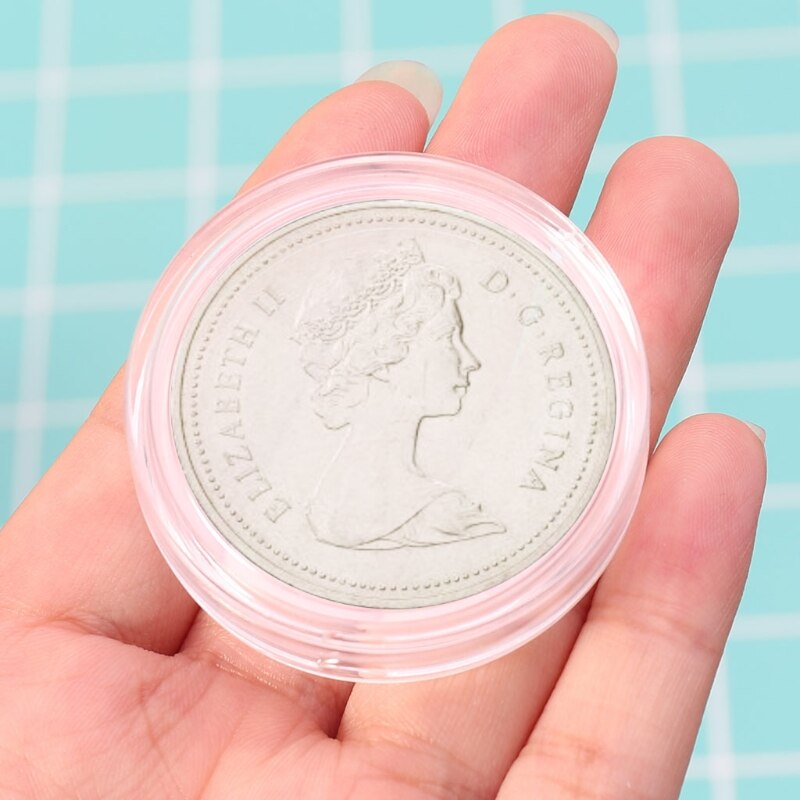 38.6mm Clear Round Acrylic Coin Capsule Storage Box Holder Case For Silver 2 oz