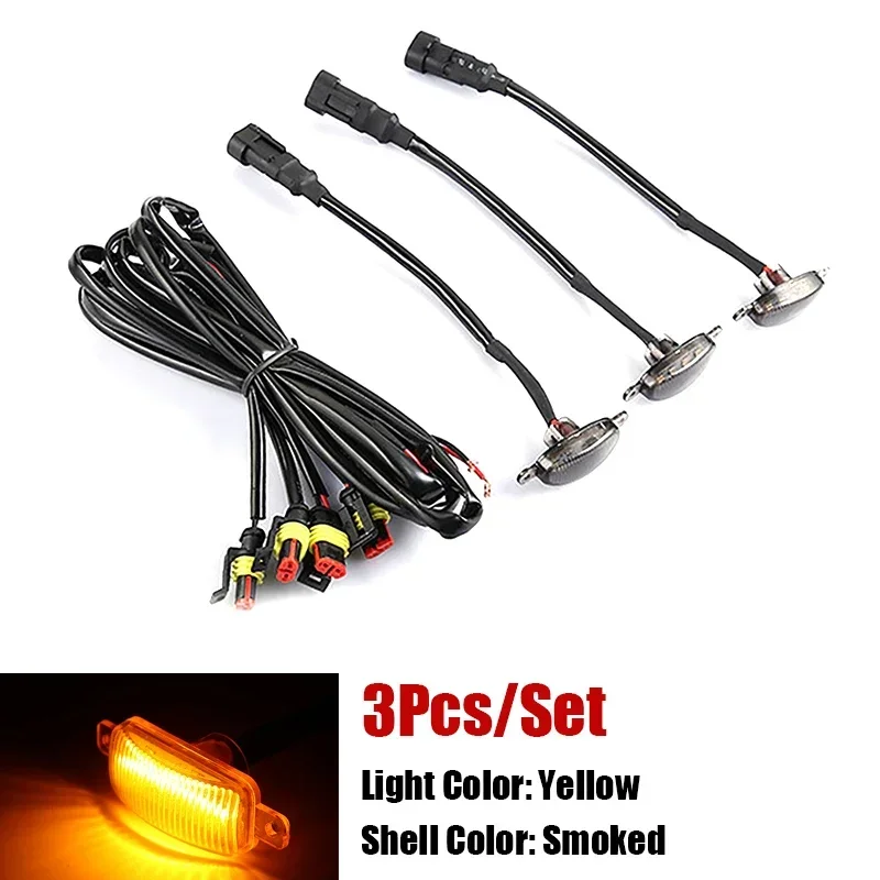 Luces LED universales para coche, luces LED delanteras para parrilla con arnés, lámpara de ojo de águila para camioneta todoterreno, SUV, Ford, Toyota, accesorios para coche: Gris oscuro
