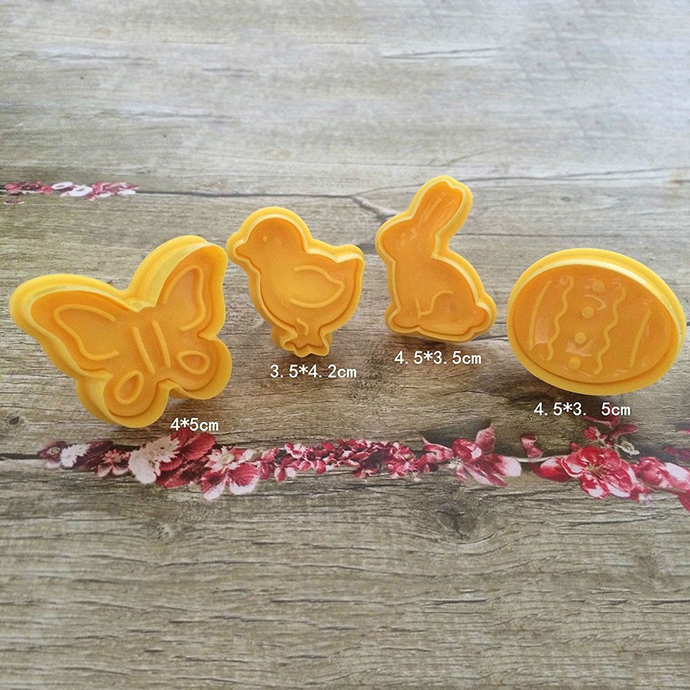 Ausstechformen Elefant Giraffe Löwe Zebra Kuchen Kolben Werkzeuge Gebäck Fondant Keks bilden Tiere Kunststoff Karikatur 4 Teile/satz CI