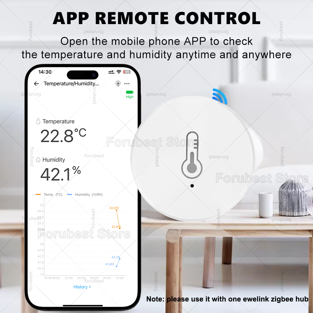 EWelink Zigbee Temperature and Humidity Sensor Smart Home Automation Real-time Monitoring Works With Alexa Google Home Assistant