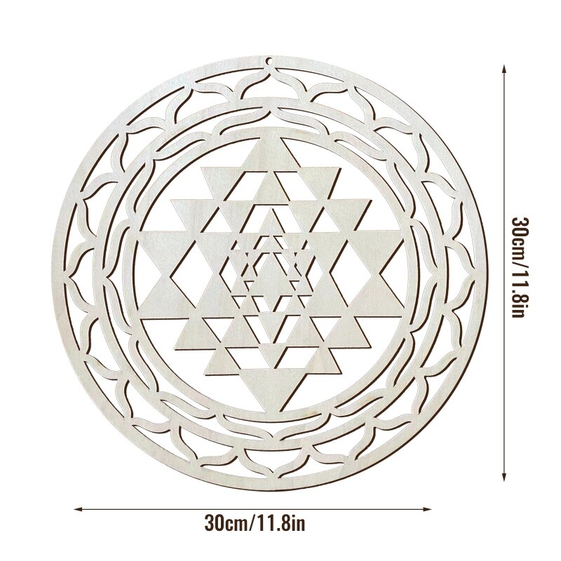 Sacred Geometry Wall Art Decor Wooden Mandala Laser Artwork
