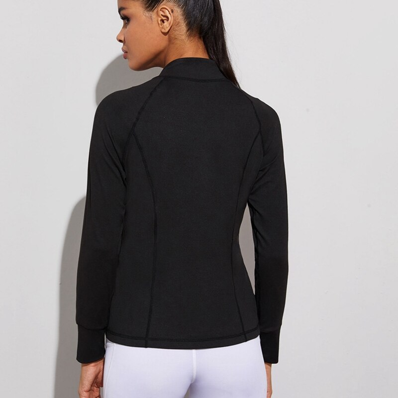 Female Sports Jacket Long Sleeve Quick Dry Zipper Slim Freedom Breathable Gym High-Intensity Training Bodybuilding Top Clothes