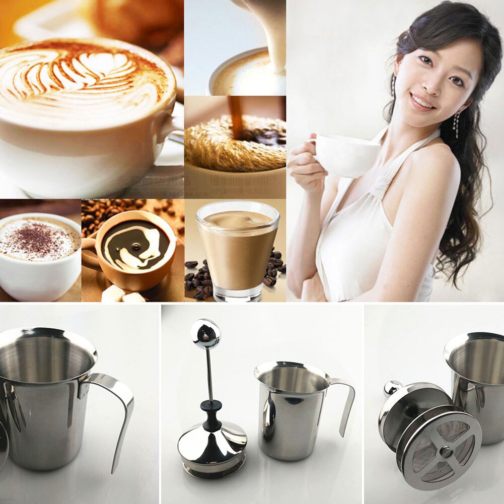 Latte Double Mesh Cappuccino Stirrer Mini Creamer Foamer Stainless Steel Coffee Non Toxic Milk Frother