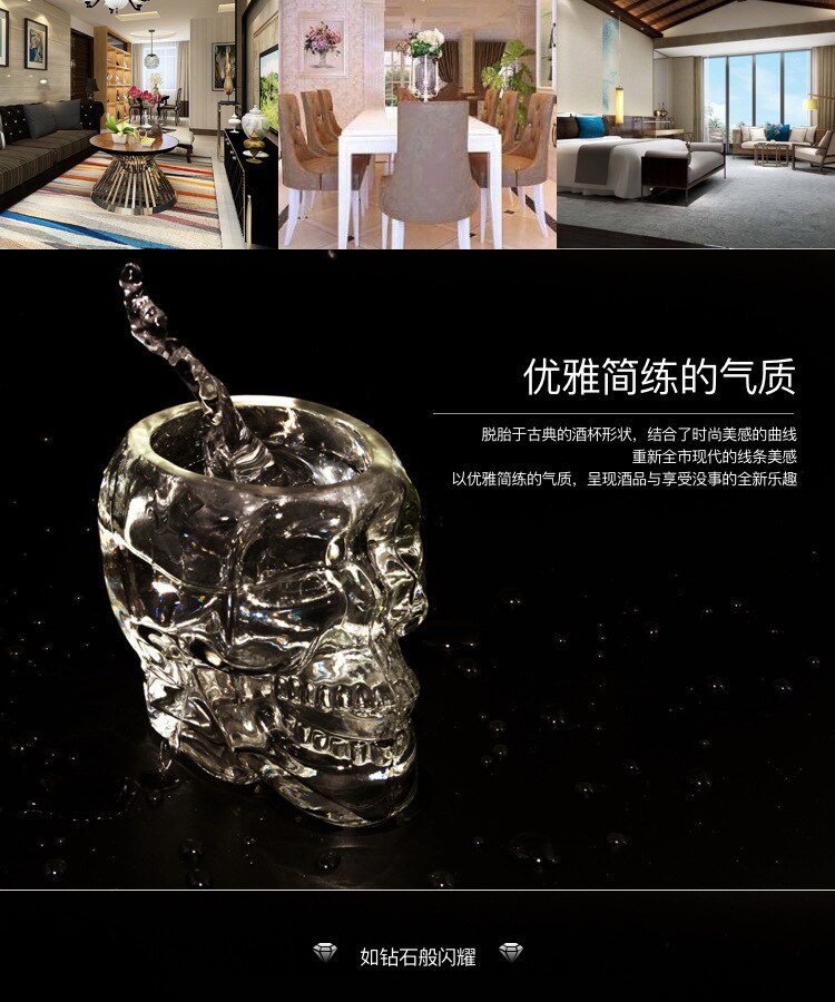 Czaszka kosmity kreatywny szklany kieliszek robić Whisky dużo szklana szklanka w formie czaszki: 150ml