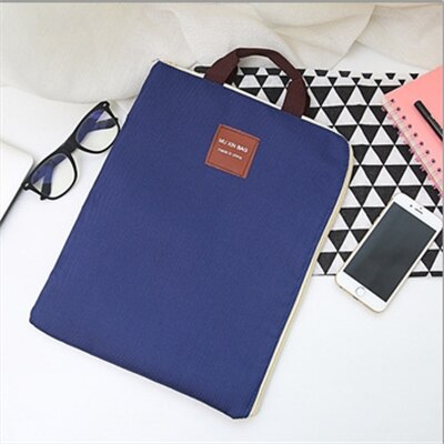Canvas documententas aktetas laptoptas  a4 dossiertas draagbare ipad pakket rits multifunctionele tas: Marine