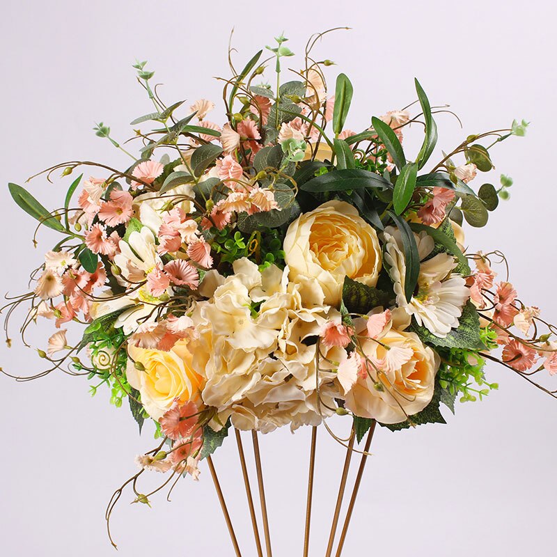 DIY wedding table centrepieces artificial flower ball backdrop wedding decor road lead wall hotel shop party silk flowers