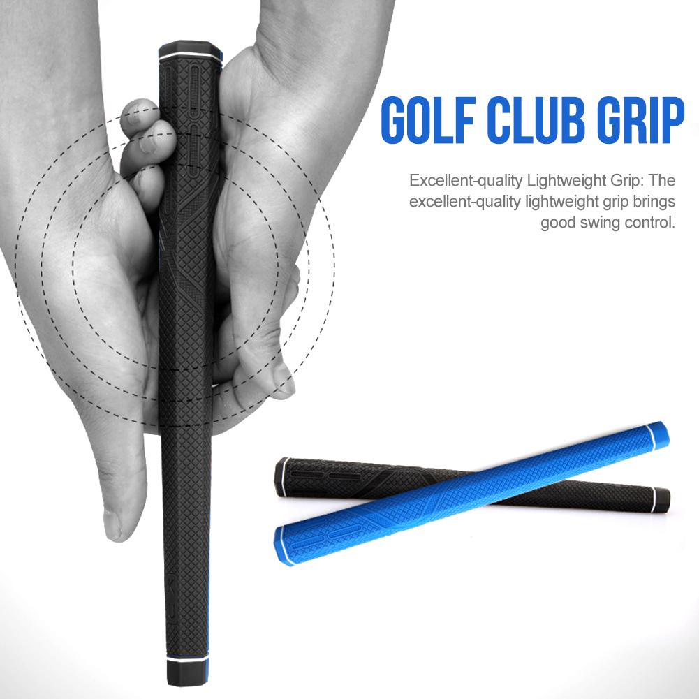 De slipvaste grip van de golfclub en de zeer stabiele rubberen zeskantgreep helpen bij het beheersen van oefenbewegingen