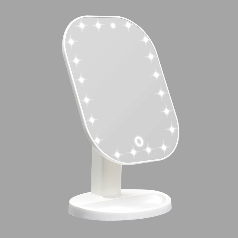 LED Touch Screen 22 Light Makeup Mirror Table Desktop Makeup 1X/2X/3X/10X Magnifying Mirrors Vanity 3 Folding Adjustable Mirror: 20 LED white
