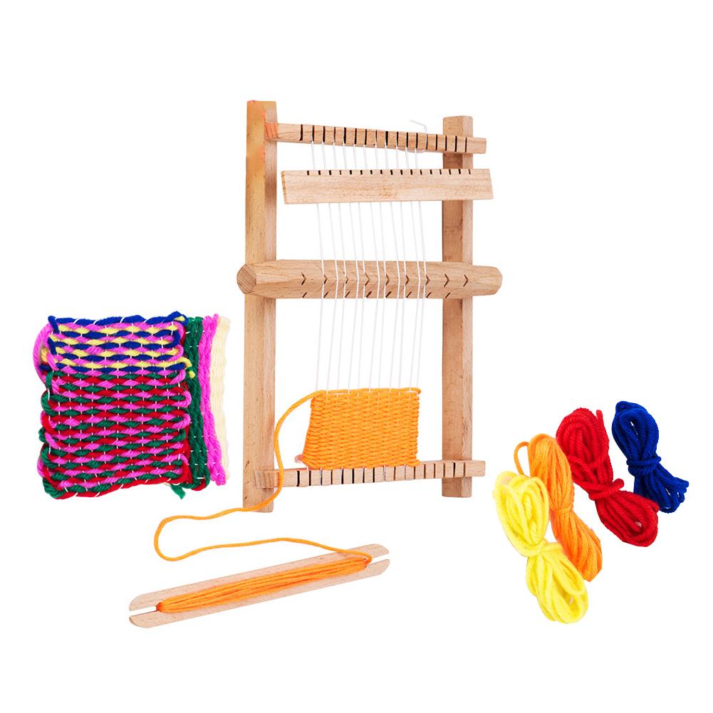 Houten Weefgetouw Kit Met Garen Nylon Touw Weven Houten Naaimachine Diy Wol Haak Weefgetouwen Huishoudelijke Benodigdheden: Default Title