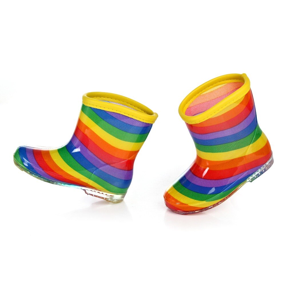 Children Rain Boys Girls Jelly Shoes Boots Rainbow Colorful Boot Toddler Spring Autumn Rubber Rainboots