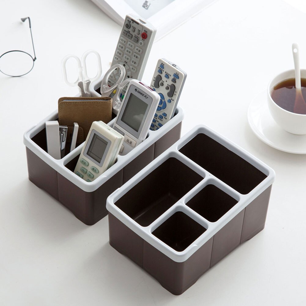 Fjernbetjeningsholder 4 rum organisator holder stativ reol holder til universal tv dvd ac home storage organisation
