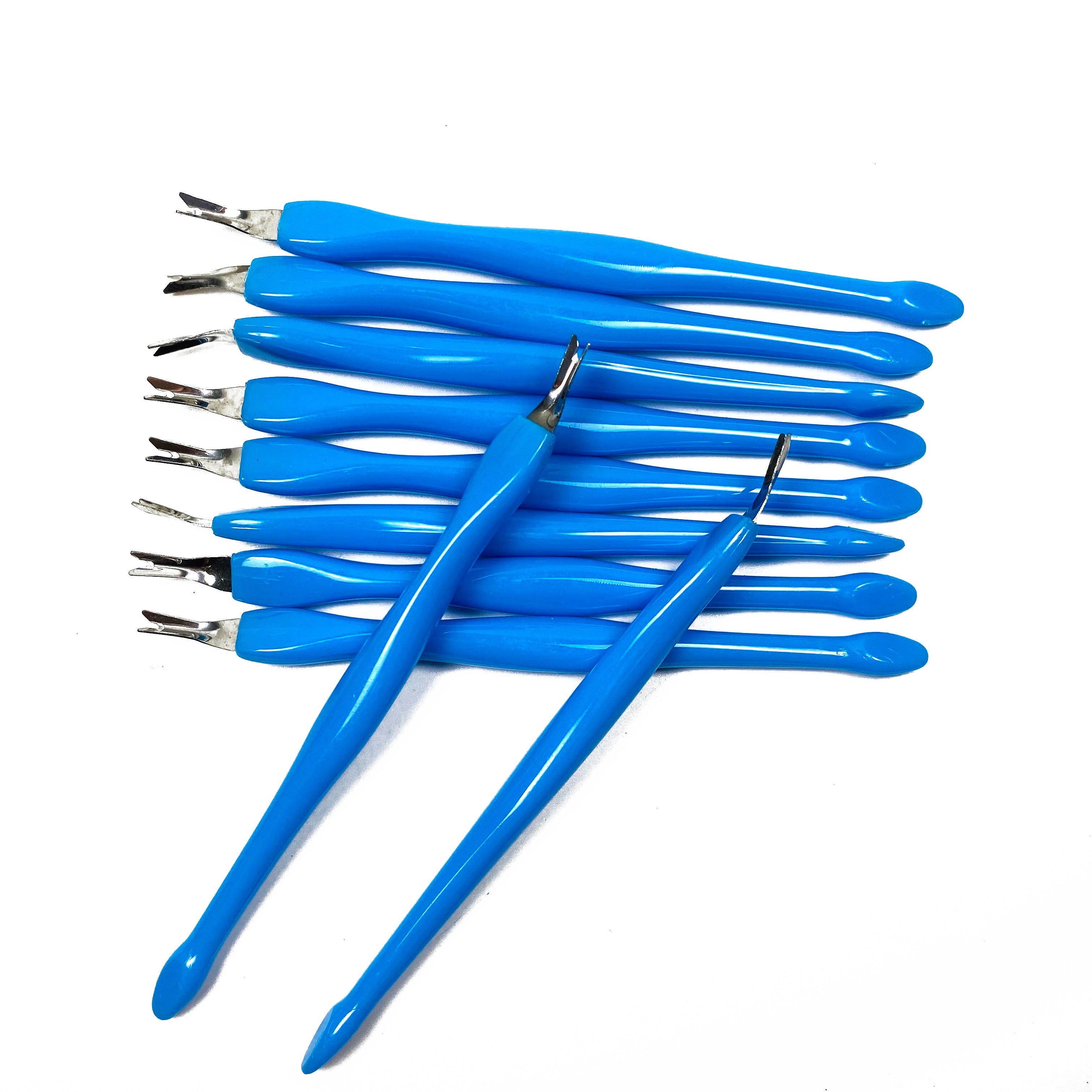 5pcs/lot Cuticle Pusher Stainless Steel dead skin Nail Art Fork For Trim Dead Skin Fork Nipper Pusher Trimmer Cuticle Remover