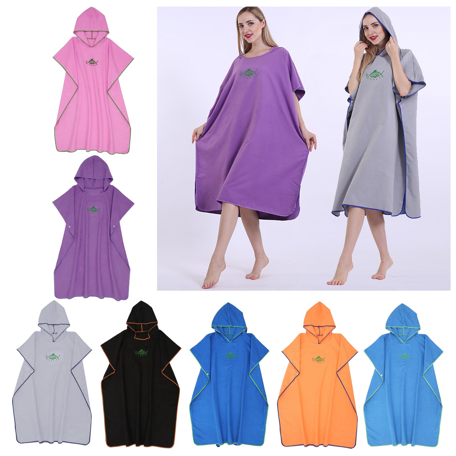 Zachte Surf Poncho Volwassenen Huidvriendelijke Sneldrogende Veranderende Gewaad Zwemmer Strand Mantel Zwemmen Cape Voor Vrouwen Mannen