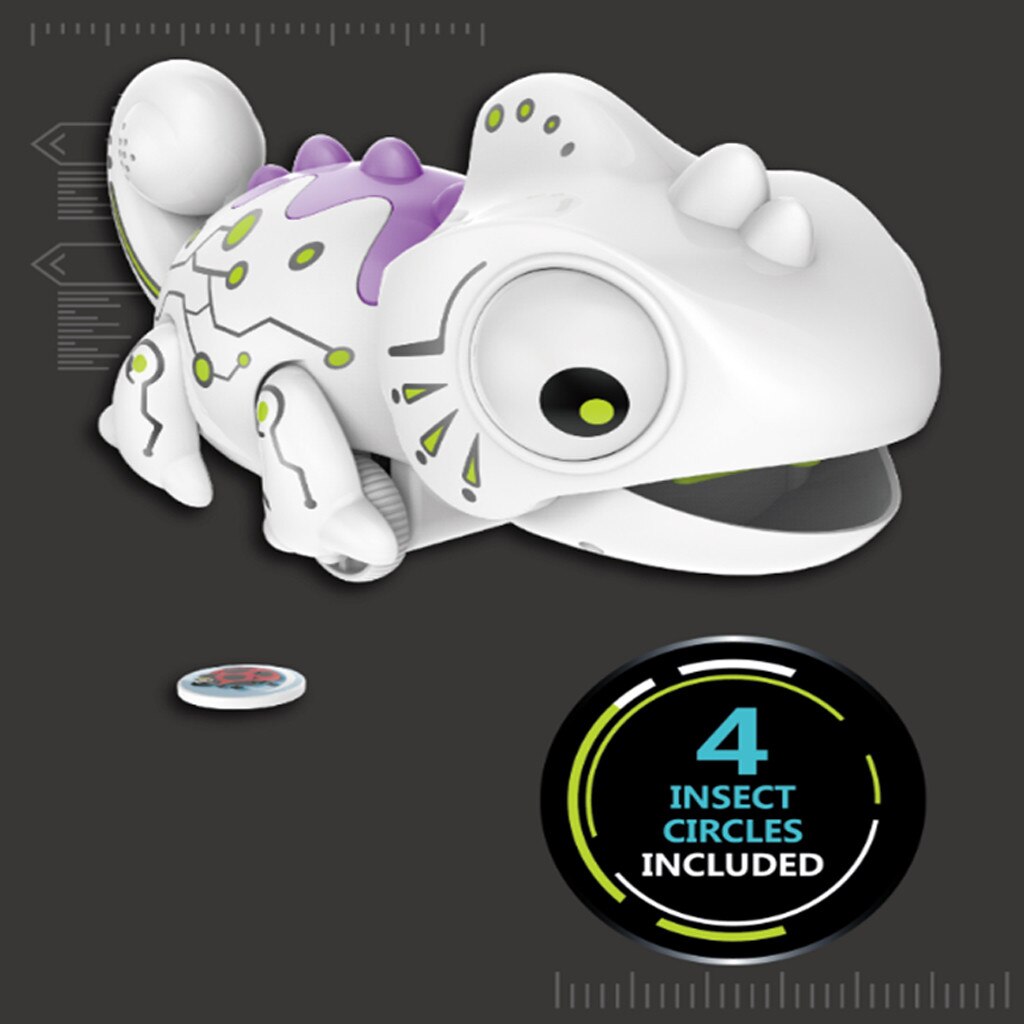 Mascotas electrónicas juguetes RC robot camaleón inteligente animales robóticos pueden comer cosas función lindo juguetes inteligentes para niños @ 40