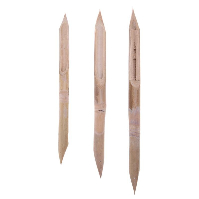3 pièces/ensemble outils de poterie en argile polymère fort stylo en bambou dur façonnage stylos à roseaux en bambou façonnage d'outils en céramique