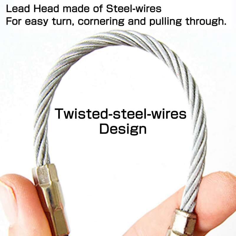 Fish Tape Cabling Rods 5.0M Fiberglass Cable Access Tool Kit Electrical Cable Threader Running Puller 10Rodsx50cm CNIM