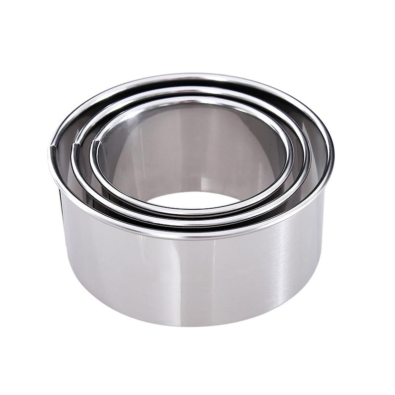 3 piezas de moldes de bolas de masa redonda de acero inoxidable tartas de huevo molde de envoltura de masa para cortar galletas herramientas de cocina: Default Title