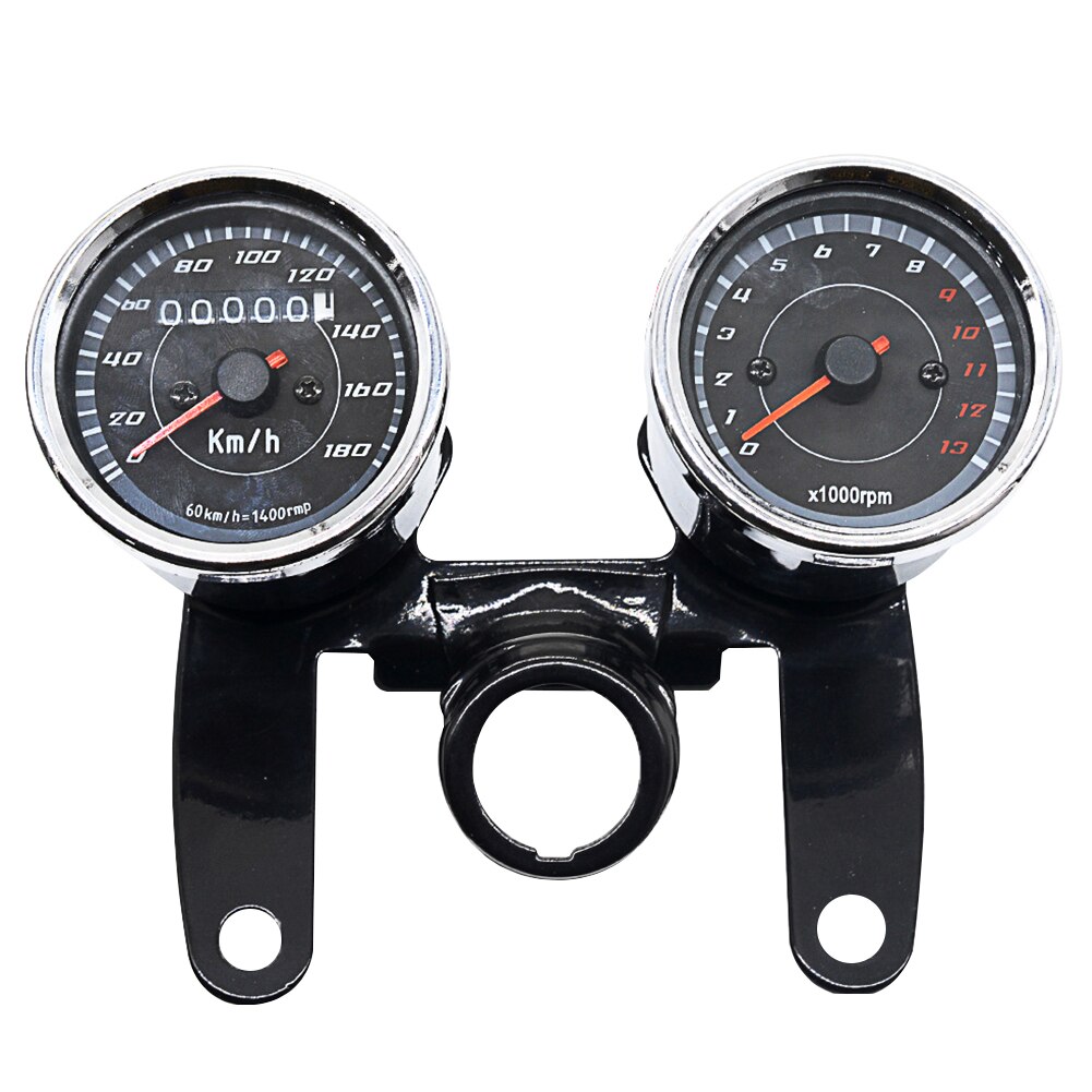 2 In 1 With Bracket Portable ABS Motorcycle Odometer Replacement Parts Accurate Black LED Backlight Gauge Speedometer Tachometer
