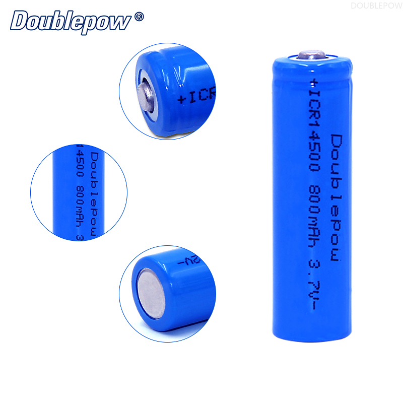 14500 800mah 3.7V Lithium Ion Rechargeable Battery For LED flashlight,