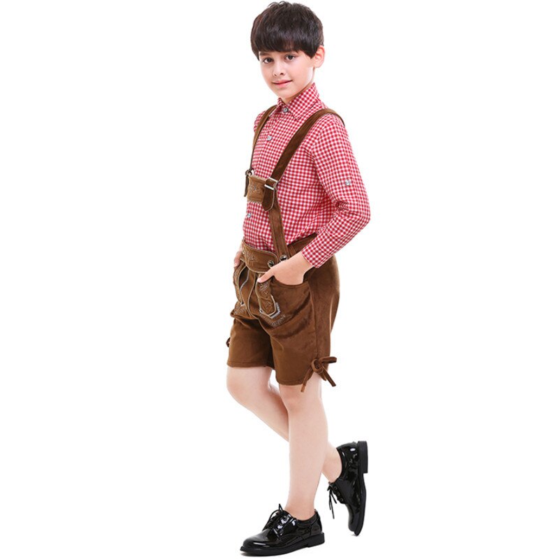 Disfraz tradicional de cerveza Oktoberfest para niños, disfraz de cerveza Lederhosen alemán de Bávaro, para de Halloween