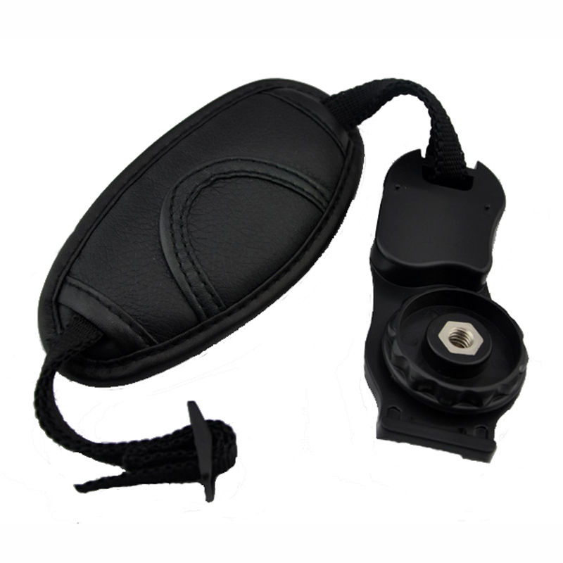 Black Leather Soft Camera Wrist Belt for Canon Nikon Sony Olympus