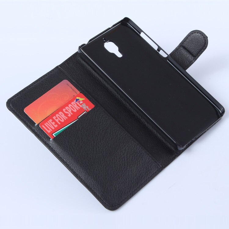 Cyboris-funda de piel sintética con tapa para XiaoMI Mi4 M4, funda con ranura para tarjetas, moderna: black