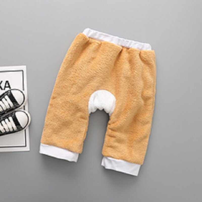Liefde Dd & Mm Baby Kleding Broek Winter Jongen Meisje Kleding Baby Baby Warm Koraal Fluwelen Borduurwerk Dier big Butt Broek