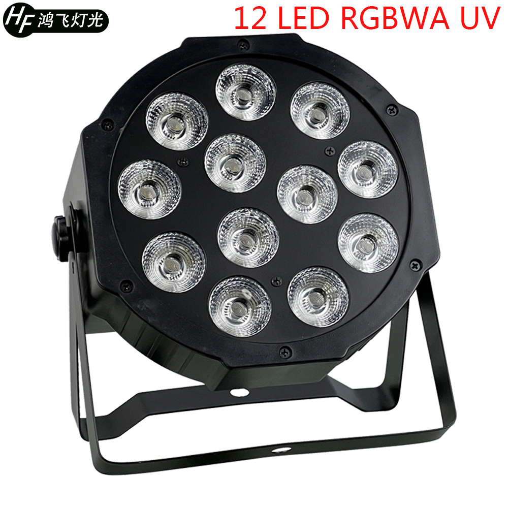 RGBWA UV 6-in-1 Bühne Led Par Licht DMX512 6-Farbe LED Flach Par Licht IN/OUT Stecker Stimme DJ Färben Lichter: 12 LED RGBWA UV / UK PLUG