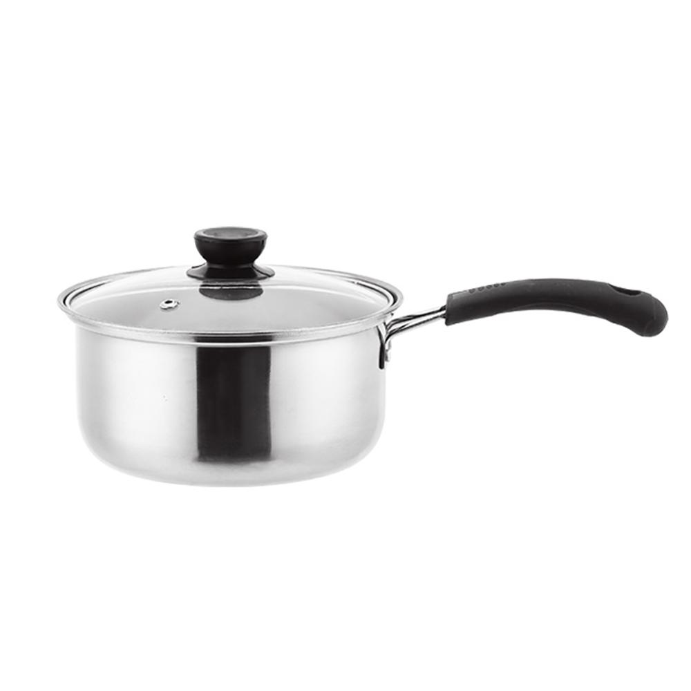 Rvs Melk Noodle Steelpan Pan Pot Met Glazen Deksel Onstick Koekenpan Non-stick Keuken Koken Tool Accessoires