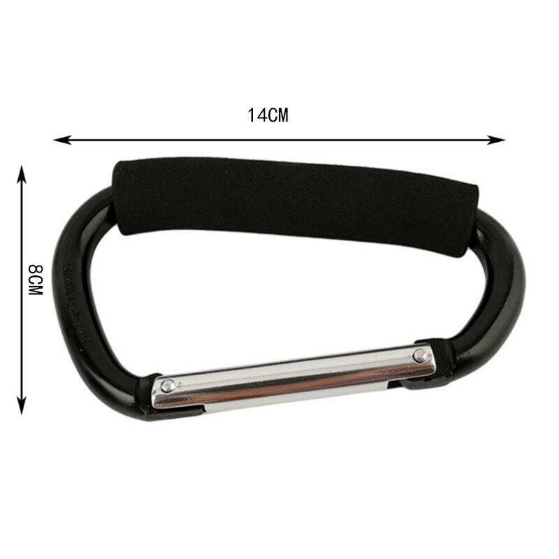 Baby Stroller Organizer Hooks Supermarket Shopping Bag Hook Clip Big Carabiner Aluminum Alloy Hook Stroller Accessories