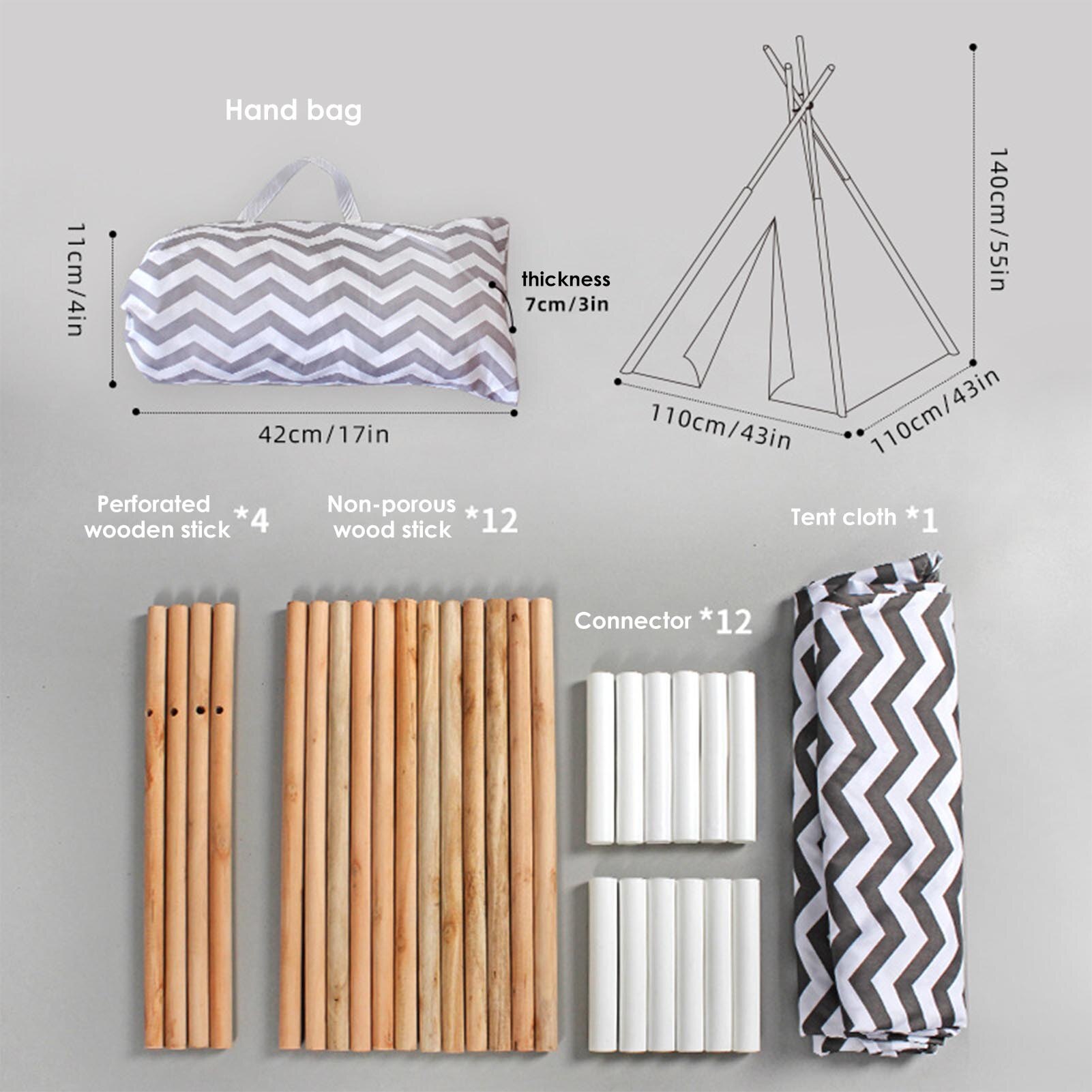 Teepee Tent Voor Kinderen Indoor Outdoor Kinderen Spelen Playhouse Tent Opvouwbare En Draagbare Kinderen Teepee Play Tent Geschikt Voor Kinderen P